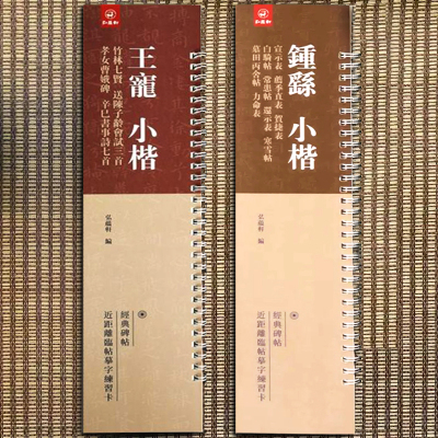 共2本 钟繇小楷收录9帖宣示表荐季直表+王宠小楷收录4帖竹林七贤孝女曹娥碑辛巳书事诗七首近距离临摹字卡练字卡毛笔字帖