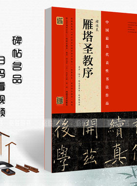 正版中国具代表性书法作品褚遂良雁塔圣教序原石拓片程志宏临本赵世骏临本视频全覆盖讲解示范四色彩印河南美术出版字帖