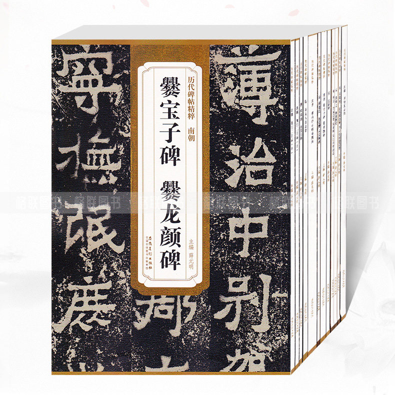 历代碑帖精粹第三辑全12本龙门二十品上下汉史晨碑北魏李璧墓志铭唐欧阳询虞恭公碑 毛笔行书隶书楷书书法练字帖安徽美术