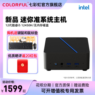 七彩虹英特尔酷睿I5 12450H电脑主机16G内存512GSSD固态硬盘mini pc办公电脑支持显示器背挂