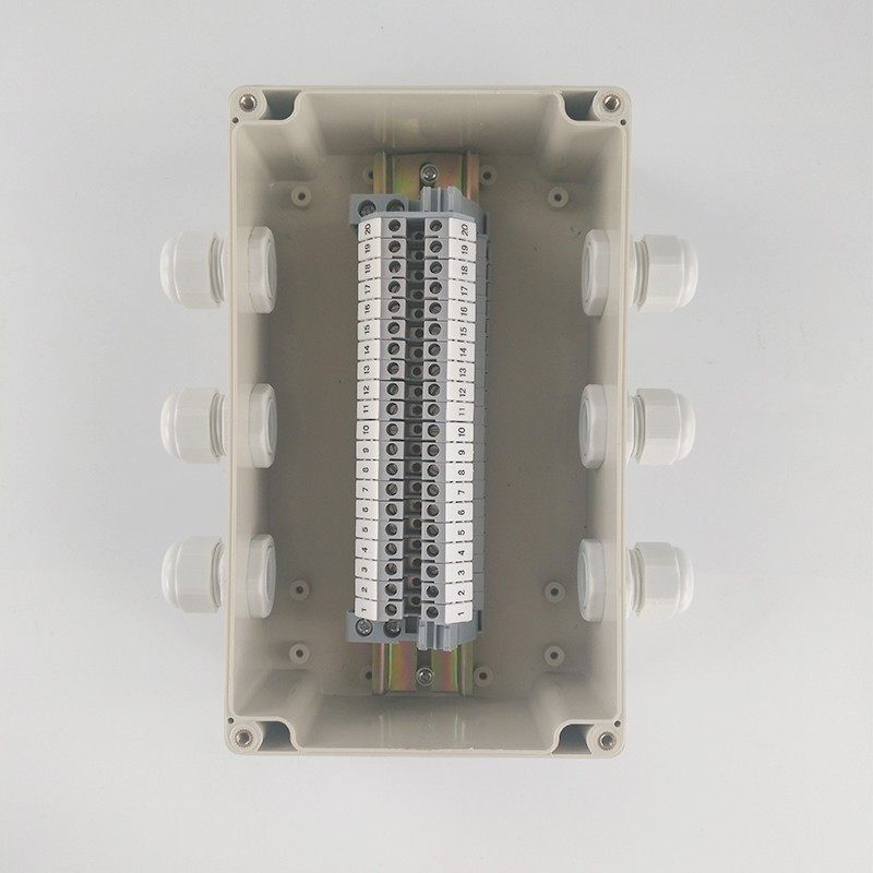 200*120*75mm塑料防水接线盒 户外防水端子盒 三进三出带20位端子