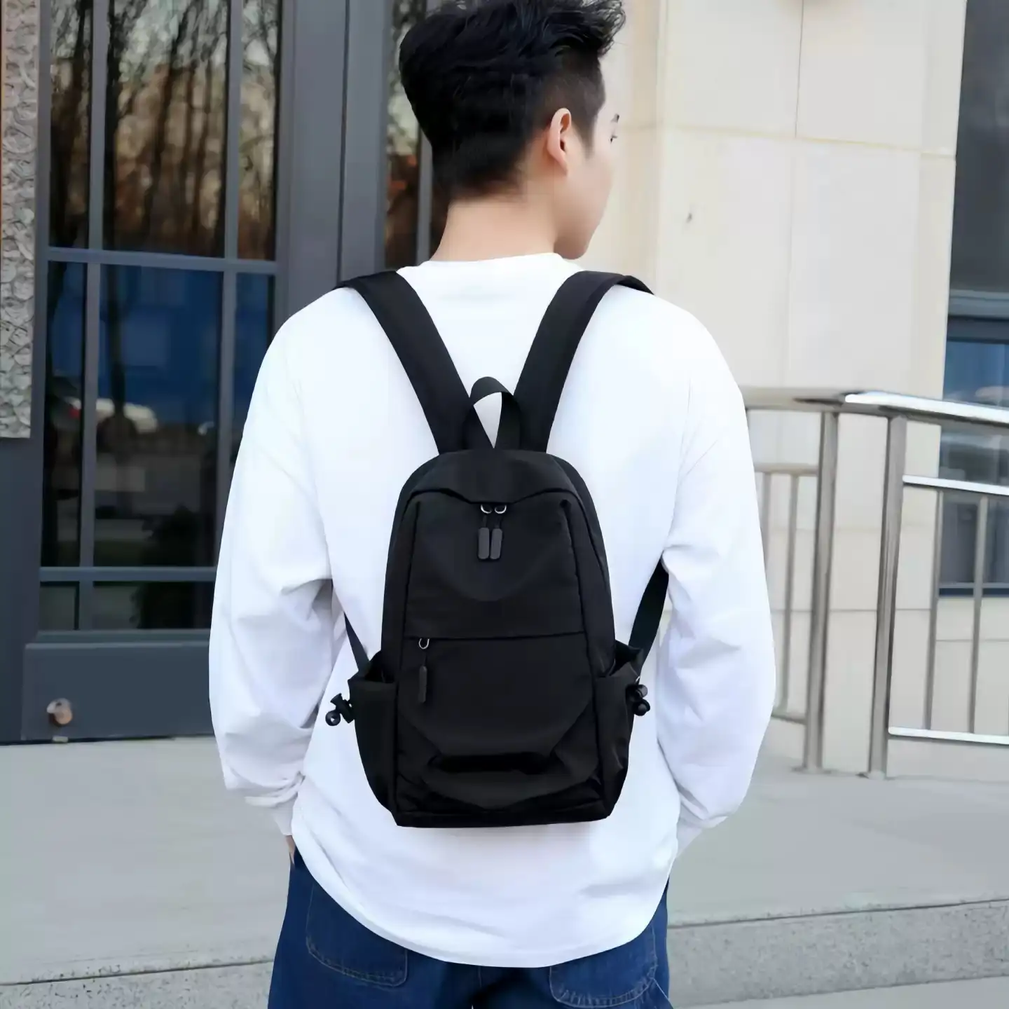 新款迷你双肩包男士背包牛津纺防泼水面料小背包男女通用书包时尚