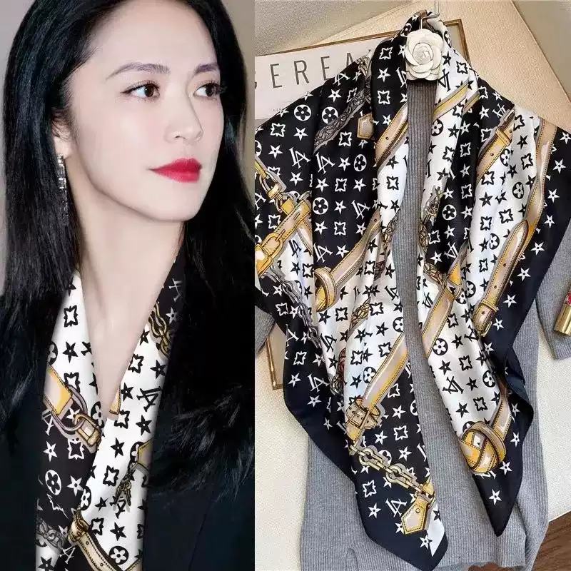 小众经典90大方巾桑蚕丝丝巾女真丝夏秋季装饰围巾洋派领巾小方巾