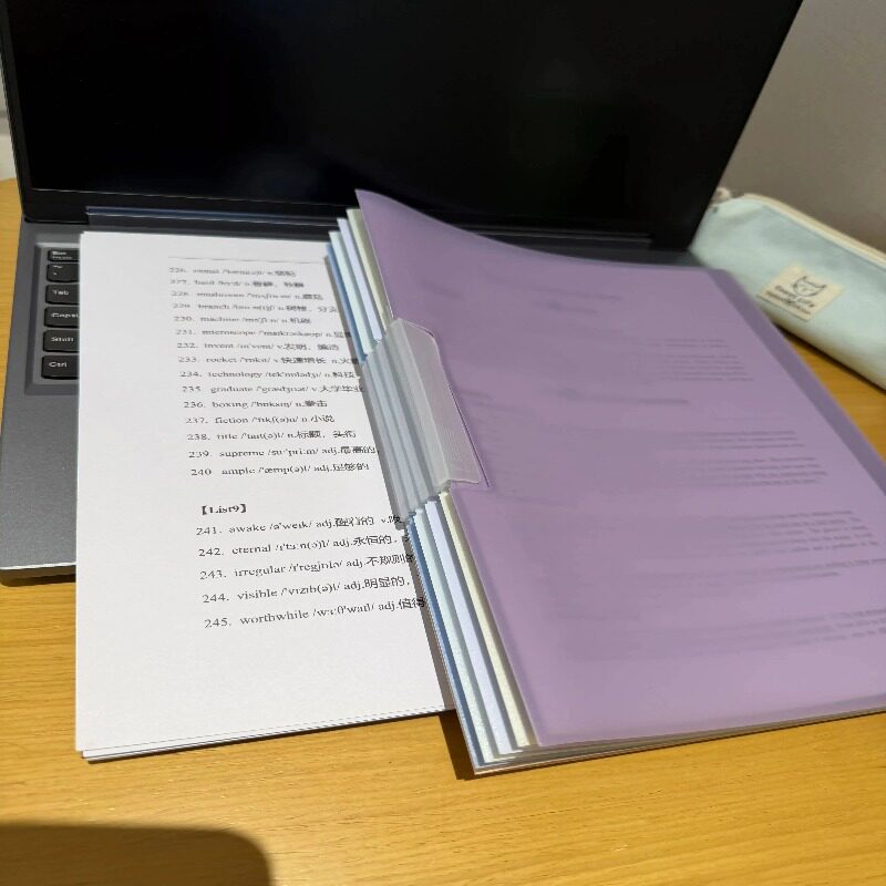 旋转拉杆文件夹侧开a4文件夹薄脆本活页夹大学高中生备考笔记整理
