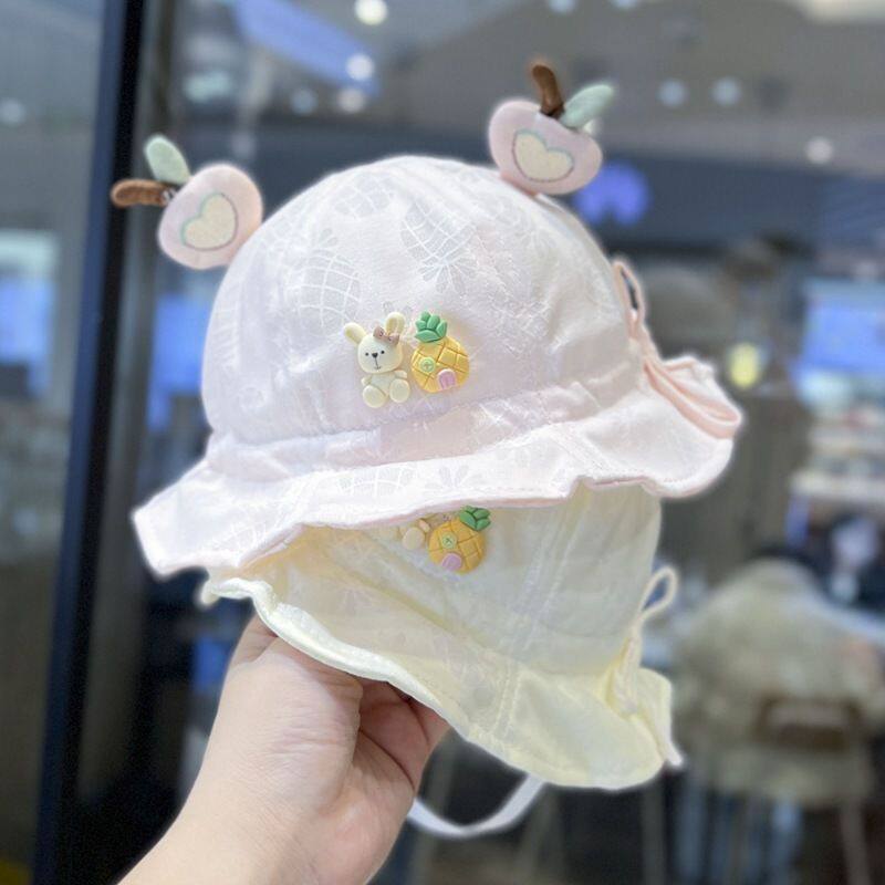 婴儿帽子夏季薄款可爱超萌男宝宝女防晒遮阳渔夫帽婴幼儿遮阳帽