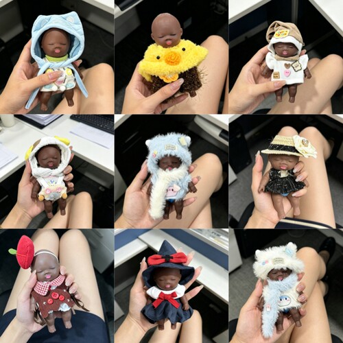 14cm娜塔莎黑娃成人解压玩具整蛊上班族缓解焦虑神器丑娃衣服套装