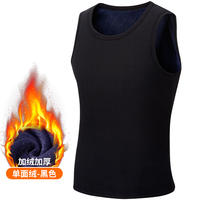 Winter velvet vest, men's thick thermal underwear, waistcoat, top, tight vest, youth plus-size base layer shirt thumbnail 4