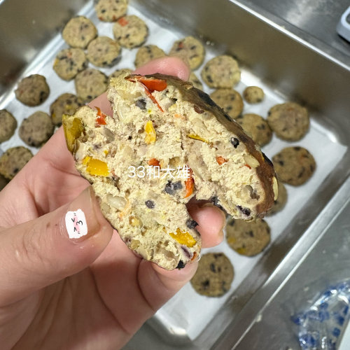 【七色鸭饼】33和大雄自制七色糙米彩椒鸭胸肉姜黄粉鲜食零食