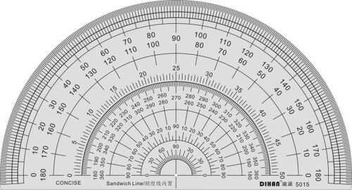 迪涵/DIHAN 5015 日本可乐同款拼布量角器 拼布尺 多功能量角器中