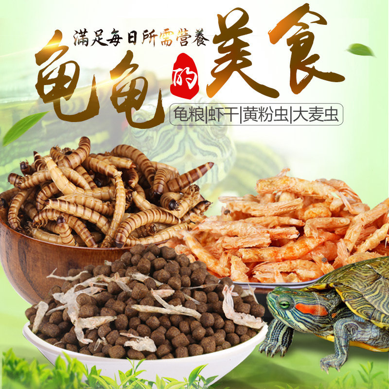 龟粮包邮乌龟饲料森森寸金龟粮草龟鳄龟巴西龟小龟粮补钙虾干龟食
