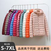 轻薄羽绒棉服女加肥加大码 特大 妈妈冬装 短款 胖mm超轻便超薄款