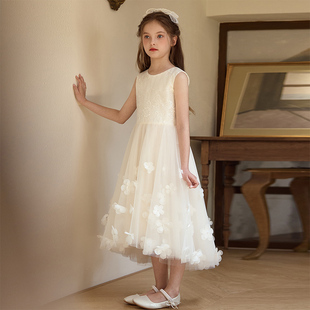 儿童礼服2025新款洋气小女孩生日蓬蓬公主裙高端轻奢主持人演出服
