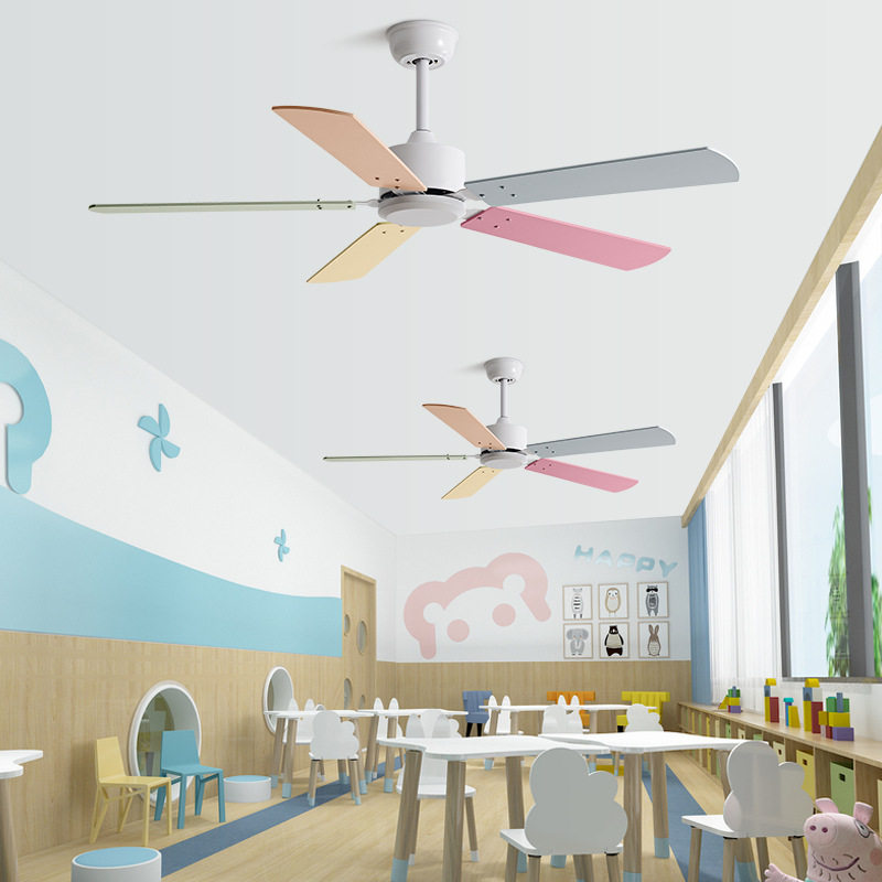 幼儿园教室吊扇儿童装店游乐场彩色托儿所培训班遥控静音变频风扇