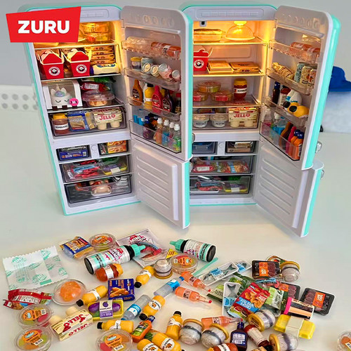 zuru迷你冰箱微缩盲盒过家家玩具