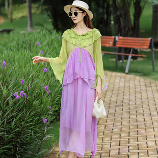 真丝套装裙女轻盈透气质轻奢高级感桑蚕丝宽松上衣半身裙两件套女