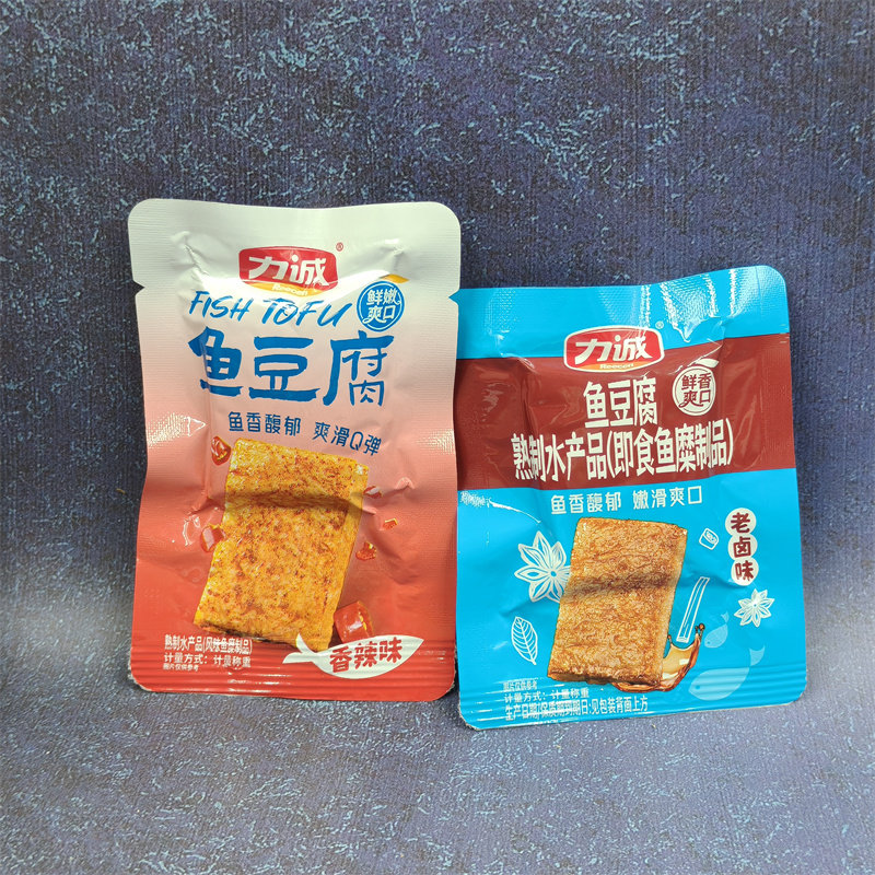 力诚鱼豆腐即食风味鱼糜制品老卤味香辣味小包装开袋即食250g
