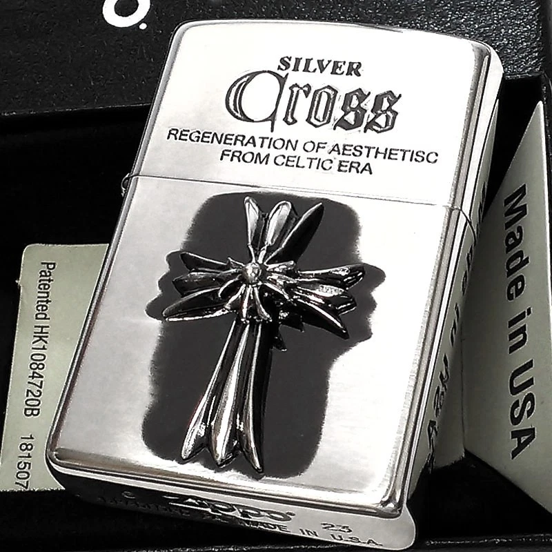 原装zippo打火机正品日版镀银十字架童军花贴章限量防风正版送礼