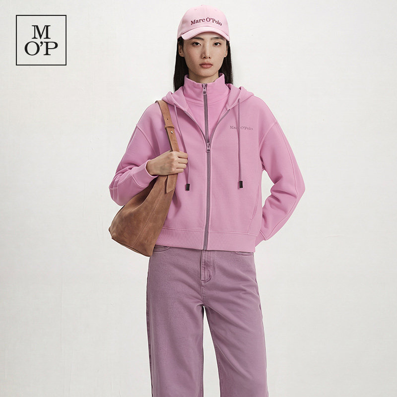 MOP简约连帽宽松开衫卫衣外套女