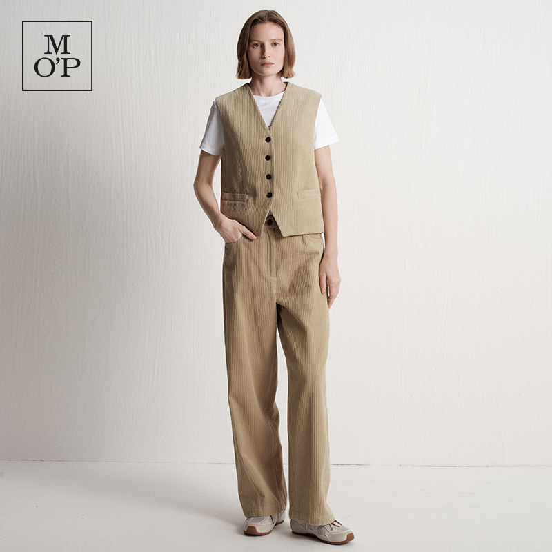 Marc O'Polo/MOP25冬季新款百搭时尚纯棉灯芯绒多口袋弯刀长裤女