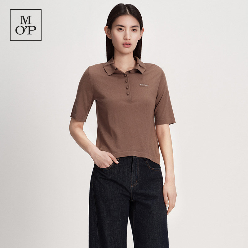 MOP针织半袖POLO衫女短袖上衣女