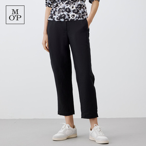 Marc O'Polo/MOP 夏季新款亚麻直筒小脚九分裤修身透气休闲裤女士