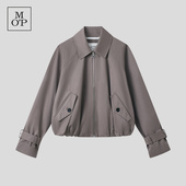 MarcO 时髦设计复古百搭上衣夹克女士短外套 新款 Polo MOP2026春季
