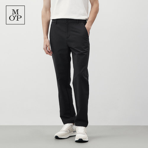 Marc O'Polo/MOP 冬季新款简约黑色百搭西装裤磨毛直筒休闲长裤男