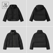 汤圆TOYO MOP2025冬季 新款 鹅绒廓形短款 可脱卸连帽羽绒服女士