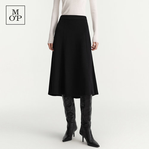 Marc O'Polo/MOP秋冬新款果冻面料简约高级流光针织半裙女士
