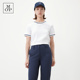 撞色简约圆领弹性修身 Polo2025夏季 Marc 新款 时尚 短袖 T恤女上衣