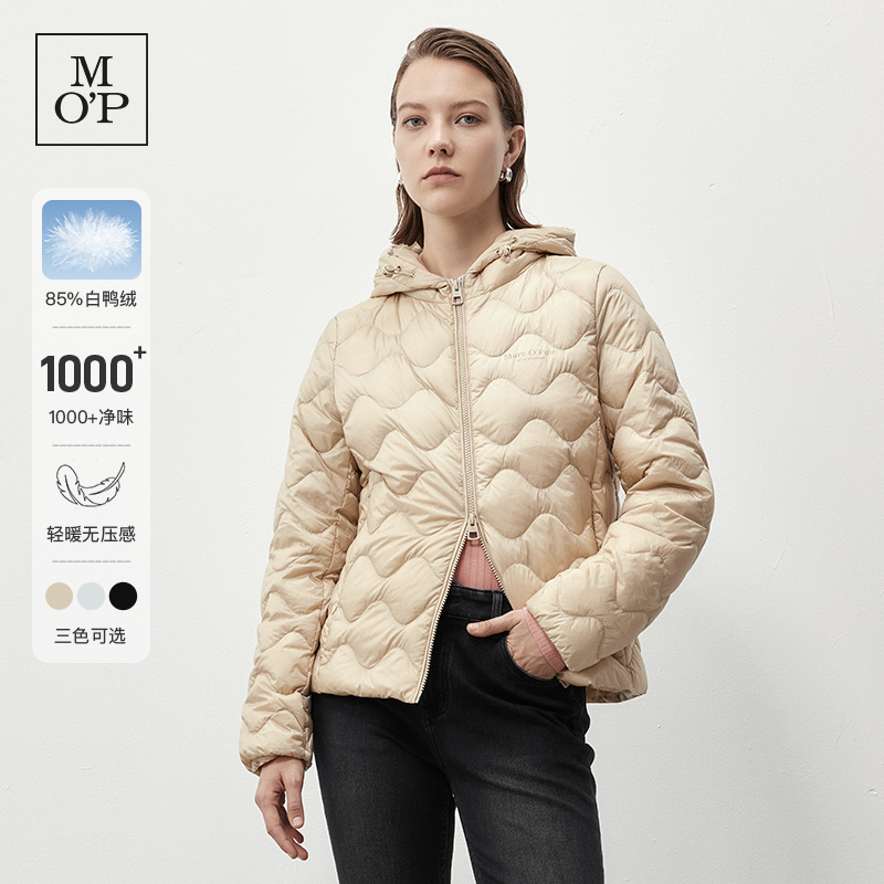 Marc O'Polo/MOP冬季新款时尚连帽宽松时尚葫芦纹羽绒服外套女士
