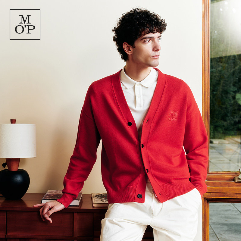 MOP羊毛针织开衫男士上衣