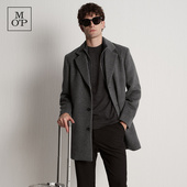 Polo MOP2025冬季 Marc 新款 假两件可脱卸立领100%羊毛呢大衣男