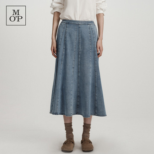 Marc O'Polo/MOP2026春季新款时髦花苞裙高腰显瘦牛仔半身裙女