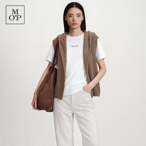 Marc O'Polo26秋季新款复古设计感无袖连帽针织衫女背心质感坎肩