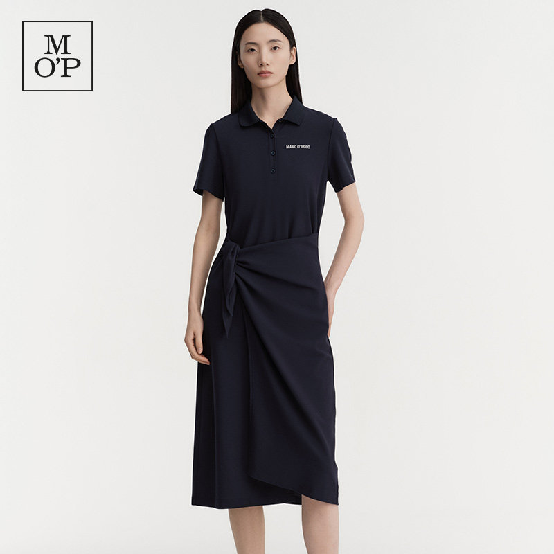 [云朵POLO裙]Marc O'Polo简约POLO领连衣裙女时尚短袖收腰气质裙