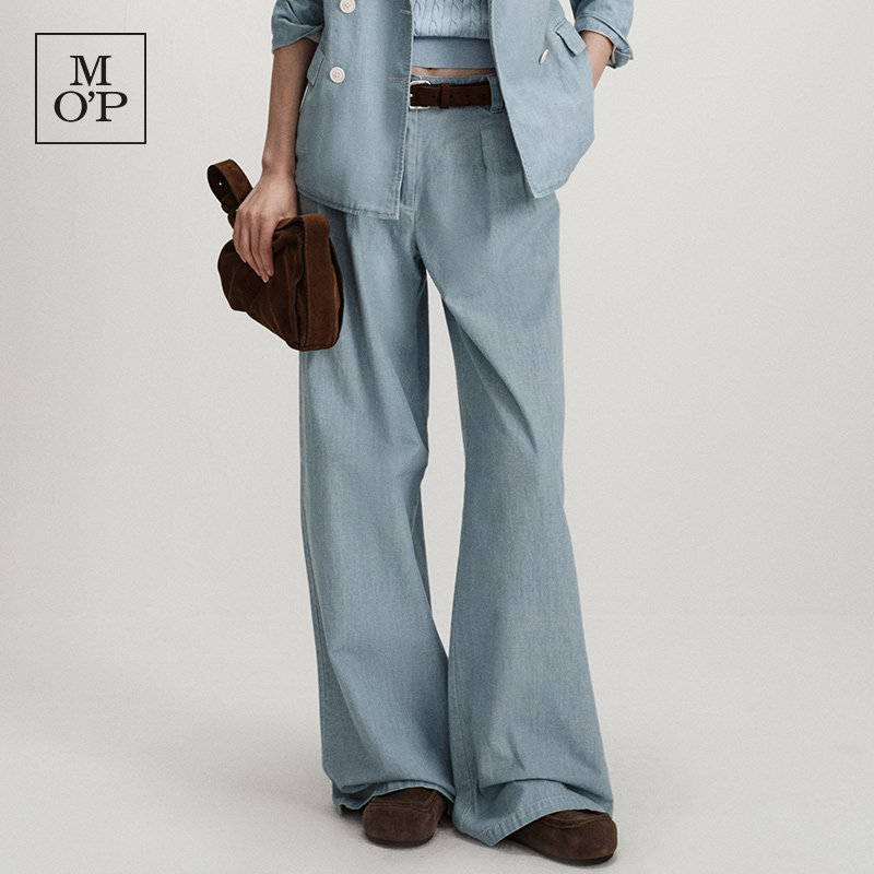 Marc O'Polo/MOP2026夏季新款时髦垂感浅色西裤式阔腿裤牛仔裤女