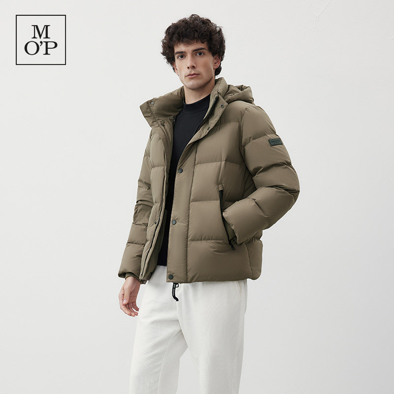Marc O'Polo/MOP冬季新款气质可脱卸短款连帽羽绒服男士保暖外套