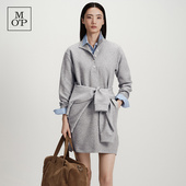 Polo2026春新款 Marc 休闲POLO翻领针织灰色卫衣连衣裙女防起球