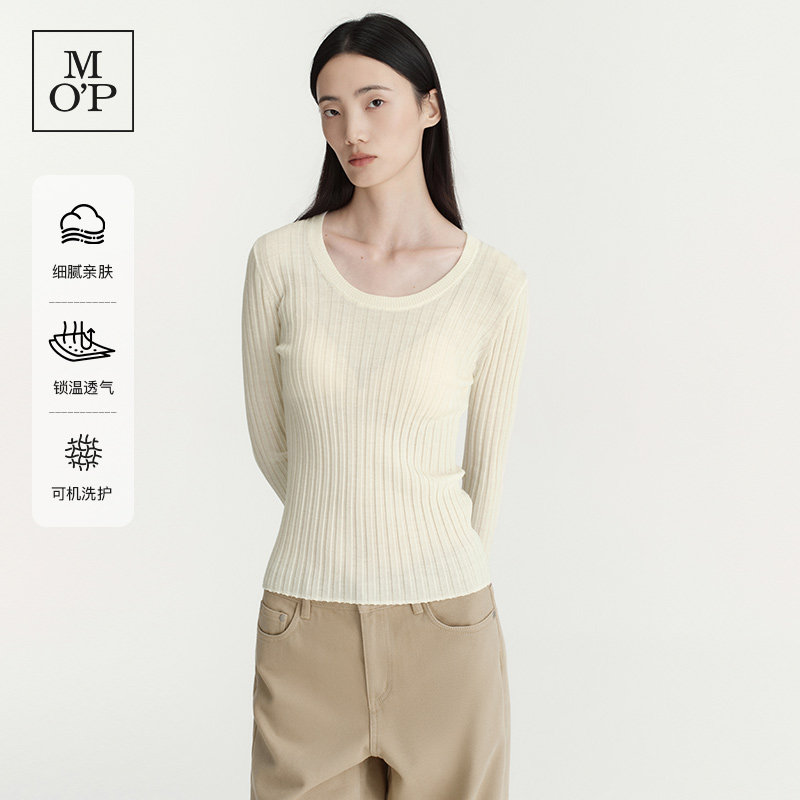 MOPV领毛织衫简约打底针织衫女