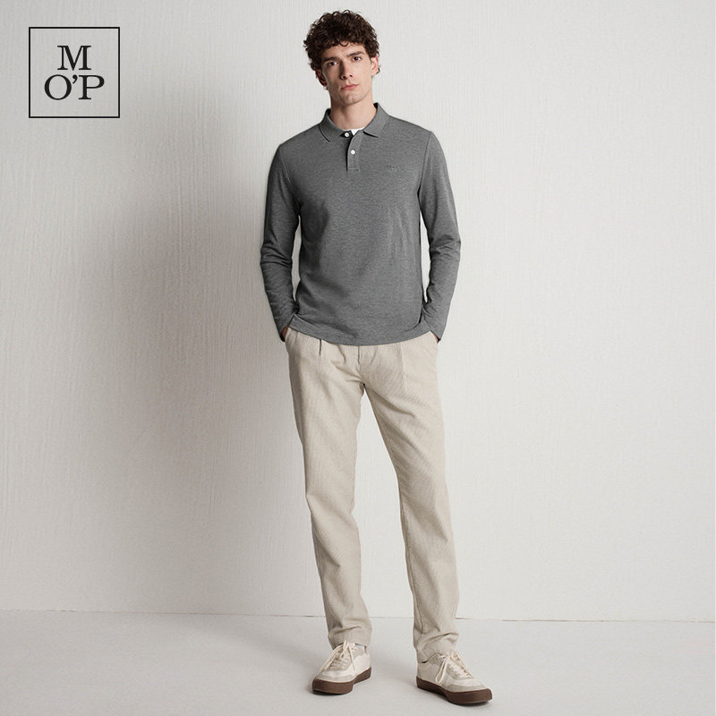 [吸湿排汗]MOP2025冬季新款高品质索罗那亲肤长袖打底衫POLO衫男