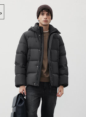 Marc O'PoloMOP冬季新款可脱卸短款连帽加厚羽绒服男士保暖外套