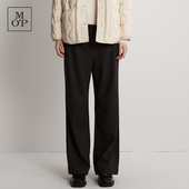 汤圆TOYO MOP25冬季 新款 保暖宽松抗皱羊毛混纺多口袋弯刀裤 女