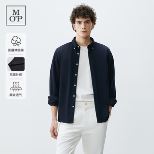 MOP春季 新款 气质经典 Marc 衬衫 Polo 百搭针织双面布长袖 男上衣