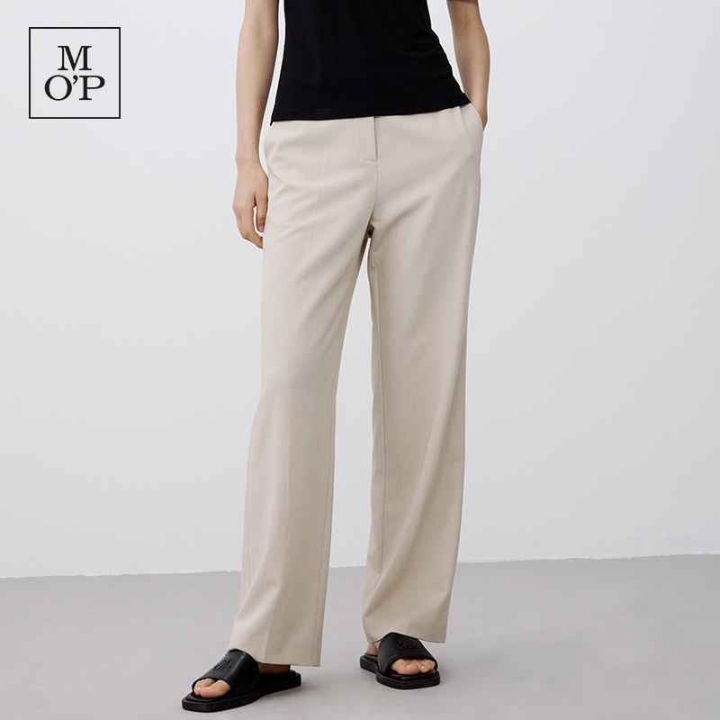 Marc O'Polo/MOP 夏季新款简约直筒宽松垂感透气亚麻大码休闲裤女