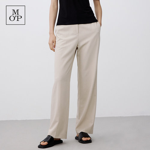Marc O'Polo/MOP 夏季新款简约直筒宽松垂感透气亚麻大码休闲裤女