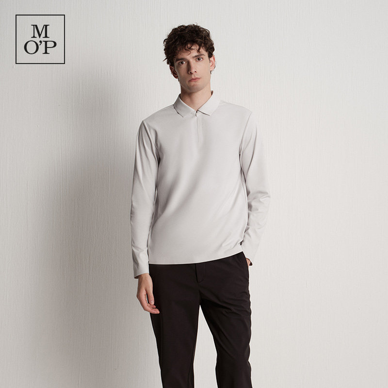 [防晒UPF100]Marc O'Polo/MOP秋季新品男士压胶长袖T恤polo衫上衣