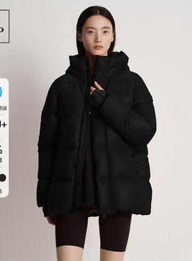【白鹅绒】MOP25冬季新款巨好看时尚中长款加厚保暖黑色羽绒服女