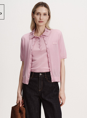 Marc O'Polo/MOP26夏季新款纯色简约针织半袖开衫短袖小衫上衣女