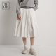 汤圆TOYO MOP2025秋季 新款 时尚 白色打褶层叠A字裙半裙女半
